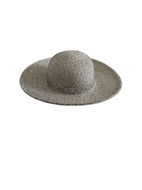 Woven Wide-Brim Sun Hat - Black & White